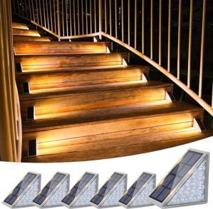 VOLISUN Solar Waterproof Outdoor LED Stair Lights, 6 Pack