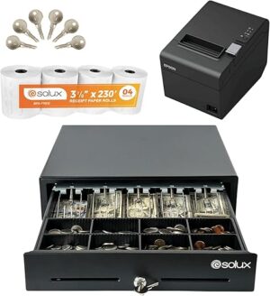 SOLUX Square POS Hardware Bundle: Drawer & Printer