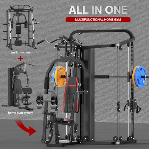 SunHome Multifunction Home Gym System, Smith Machine - Image 2