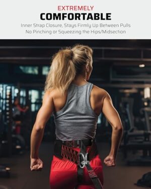THEFITGUY Adjustable Sled Pulling Belt with Straps & Hooks