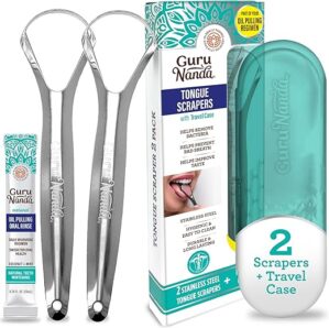 GuruNanda Stainless Steel Tongue Scraper