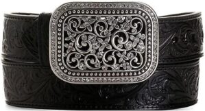 ARIAT Tooled Rhinestone Buckle Belt