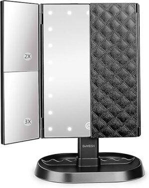 deweisn Trifold Lighted Vanity Makeup Mirror