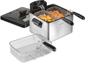 Hamilton Beach Triple Basket Electric Deep Fryer, 4.7 Quarts