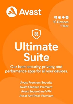 Avast Ultimate 2024 Antivirus+Cleaner+VPN, 10 Devices