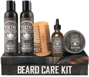 Viking Revolution Ultimate Beard Care Conditioner Kit - Contains Beard Wash & Conditioner, Beard Oil, Beard Balm and Beard