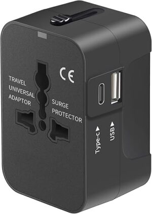 MINGTONG Universal Travel Adapter with USB-C & USB-A