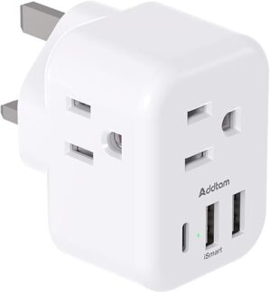 Addtam US to UK Plug Adapter with USB