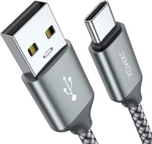 JXMOX USB A to USB C Fast Charging Cable (2-Pack)