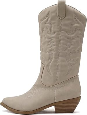 Soda Western Cowboy Pointed Toe Knee High Boots