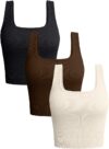 OQQ Women’s 3 Piece Ribbed Workout Tank Tops