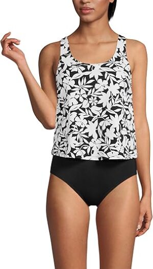 Lands' End Chlorine Resistant V Neck Swimsuit