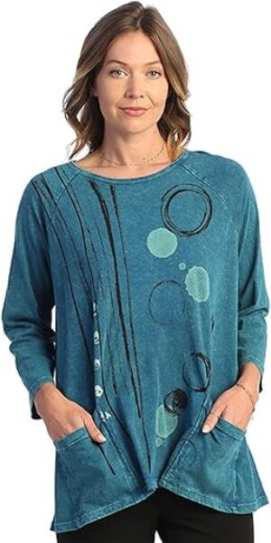 Jess & Jane Women's Coloring Mineral Washed Tunic