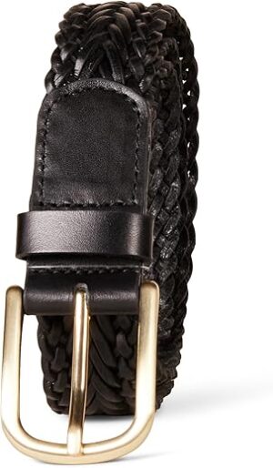 Amazon Essentials Women's Leather Woven Belt