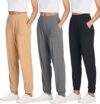 Real Essentials Women’s Ribbed Lounge Jogger Sweatpants, 3-Pack
