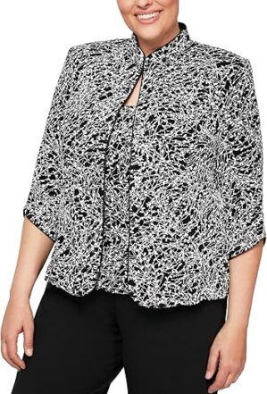 Alex Evenings Women's Top And Jacket Set