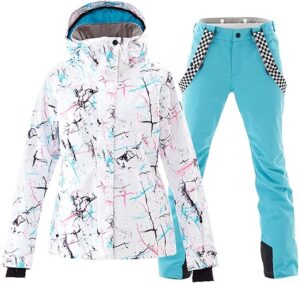 GS SNOWING Women's Windproof Waterproof Insulated Ski Set