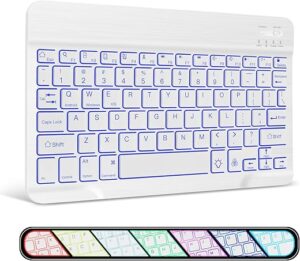XIWMIX Slim Bluetooth Keyboard, 7-Color Backlights