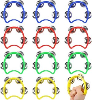 Tkocisa 12 Pack Plastic Percussion Tambourine Bells