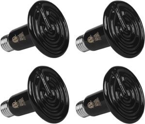 WUHOSTAM 150W Infrared Ceramic Heat Lamp, 4 Pack