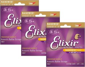 Elixir 16027 Nanoweb Custom Light Acoustic Strings