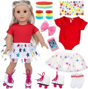 OTMOON 18 Inch Doll Travel Skating Set