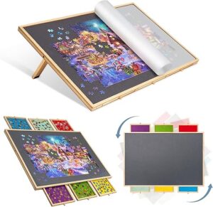 LAVIEVERT 2-in-1 Tilting & Rotating Puzzle Table