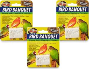 Zoo Med (3 Pack) Bird Banquet Mineral Blocks - Mealworm