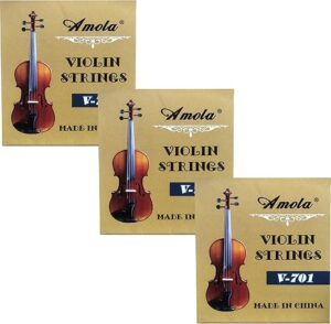 jiaoguo 3 Packs Stainless Steel Violin Strings 4/4