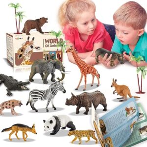 EnAuRoL 31 Pcs Safari Animals Figures Playset