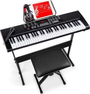 Best Choice Products 61-Key Portable Electric Keyboard Set – Black