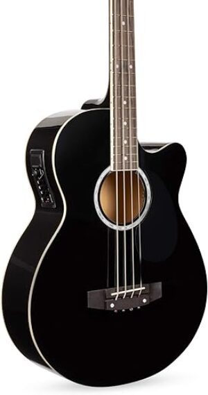 Best Choice Products Acoustic Electric Full Size Bass Guitar - Black