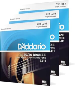 D'Addario Acoustic Guitar Strings - EJ11-3D - Light