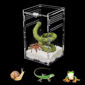U0U Acrylic Reptile Terrarium Enclosure, 4"x 4" x 8