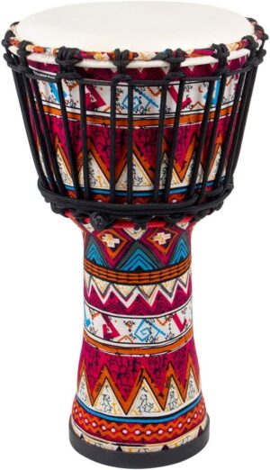 lotmusic African Djembe Drum, Standard 8'' Red