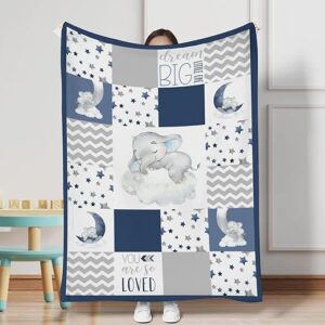 HawSkgFub Baby Toddler Boy Elephant Blanket Blue