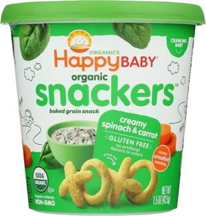 Happy Baby Baked Creamy Spinach & Carrot Snacker, 1.5 OZ