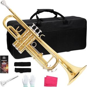 LOMUTY Bb Trumpet With Hard Case 7C Mouthpiece