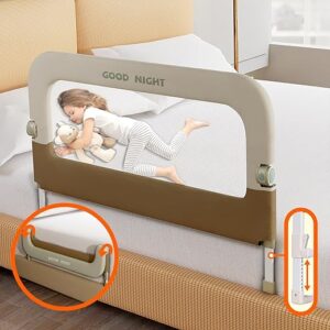 Deeteck Bed Guard Rail for Toddlers - Adjustable Heights & Folding Portable