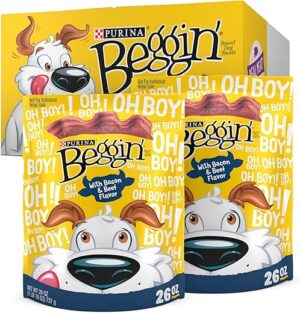 Purina Beggin' Beggin' Strips Bacon & Beef Dog Treats, 26 oz. (Pack of 2)