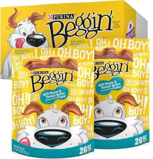 Purina Beggin' Beggin' Strips Bacon Peanut Butter Treats - (Pack of 2) 26 oz. Pouches