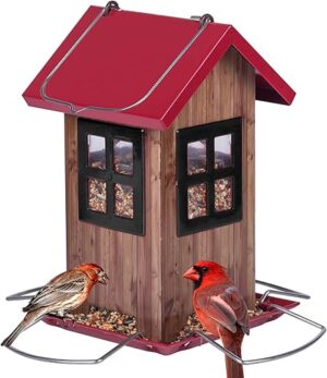 Kingsyard Bird House Feeders, Hanging Metal Feeder