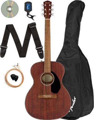 Fender CC-60S Solid Top Concert Acoustic Guitar Bundle