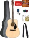 Fender CD-60S Solid Top Dreadnought Acoustic Guitar Bundle