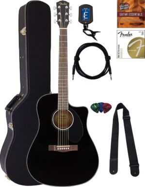 Fender CD-60SCE Acoustic-Electric Guitar Bundle