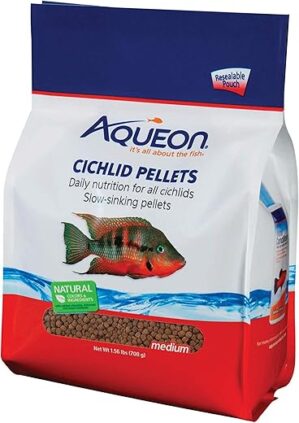 Aqueon Cichlid Slow Sinking Fish Pellets, Medium Size