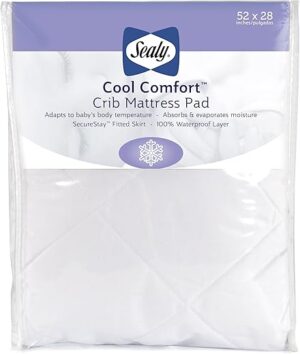 SEALY BABY Cool Comfort Waterproof Crib Mattress Pad