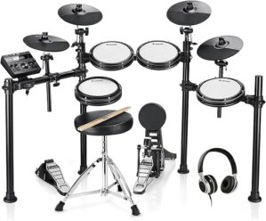 Donner DED-200X Electronic Drum Set, Quiet Mesh Pads
