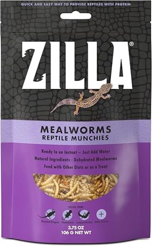 Zilla Dehydrated Mealworms For Reptiles, Resealable Bag