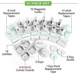 DLux Magnetic Cabinet Locks Child Safety Kit 41-Piece